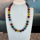 Multicolor Agate Necklace, Zhanna Jewelry