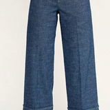 Lauren Cuffed Trouser in Indigo Light, by Level 99