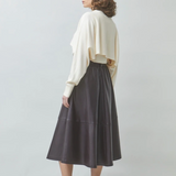 Fleur Skirt in Burgundy Faux Leather by Suncoo