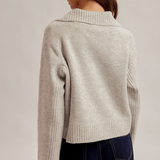 Half Zip-up High Neck Sweater, Hem and Thread