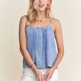 ADORA LA - CHAMBRAY PINTUCK TANK TOP