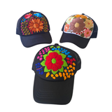 Lumily - Tulum Hand Embroidered Trucker Flower Hat - Mexico