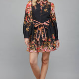 Floral Waist Sash Mini Dress, FATE