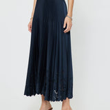 Current Air - Pleated Laser Cut Maxi Skirt
