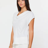 Current Air - Draped Cowl Neck Cap Sleeve Top