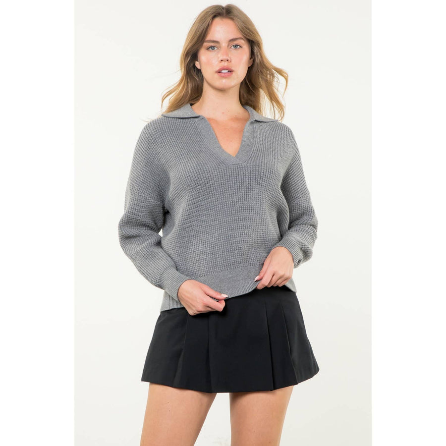 THML - Collared Knit Sweater