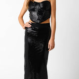 Olivaceous - Vicky Sequin Midi Skirt