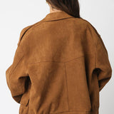 Olivaceous - Mia Faux Suede Jacket