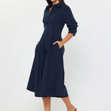 Current Air - Navy Button Midi Dress