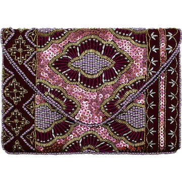 Pizzazz, Inc. - BURGUNDY SEQUIN BEADED CLUTCH