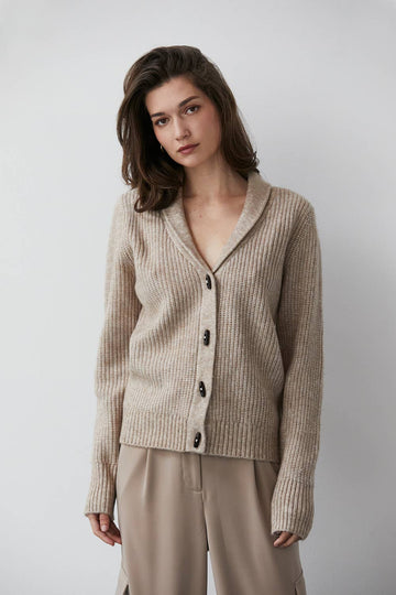 Crescent - Vianna Shawl Neck Sweater Cardigan