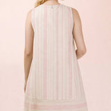 VERY J Striped Pintuck Detail Woven Mini Dress