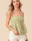 BiBi Fringed Hem Smocked Cami