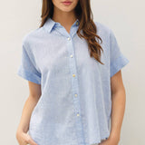 Be Cool - LINEN BLEND DOLMAN SLEEVE SHIRT-CHAMBRAY