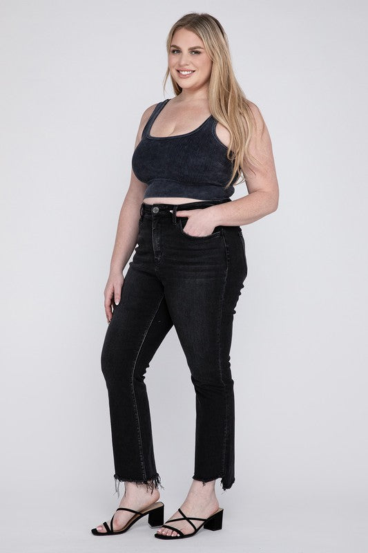 Plus Size High Rise Crop Flare Jeans, Vervet by Flying Monkey