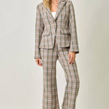 Mystree - Single Breasted Plaid Blazer