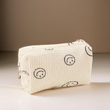 Zenana Smiley Face Corduroy Cosmetic Pouch