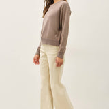Be Cool - V-NOTCH STITCH CREW NECK SWEATER