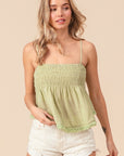 BiBi Fringed Hem Smocked Cami