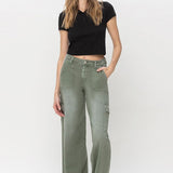 Wide Leg High Rise Utility Cargo, Vervet