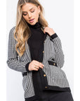 THML - Button Up Houndstooth Cardigan