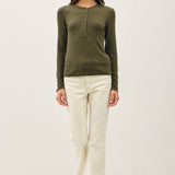 Be Cool - Modal Classic Ribbed Longsleeve Henley Basic Top