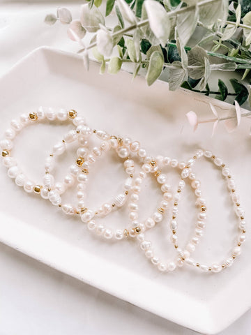 Sweet As Sugarcane - Stretchy pearl bracelet