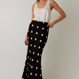 Sunday Edition by LE LIS - Satin Midi Skirt in Polka Dot