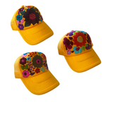 Lumily - Tulum Hand Embroidered Trucker Flower Hat - Mexico