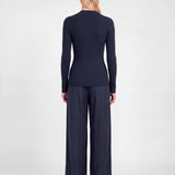 Current Air - Ribbed Knit Scallop-Neck Top
