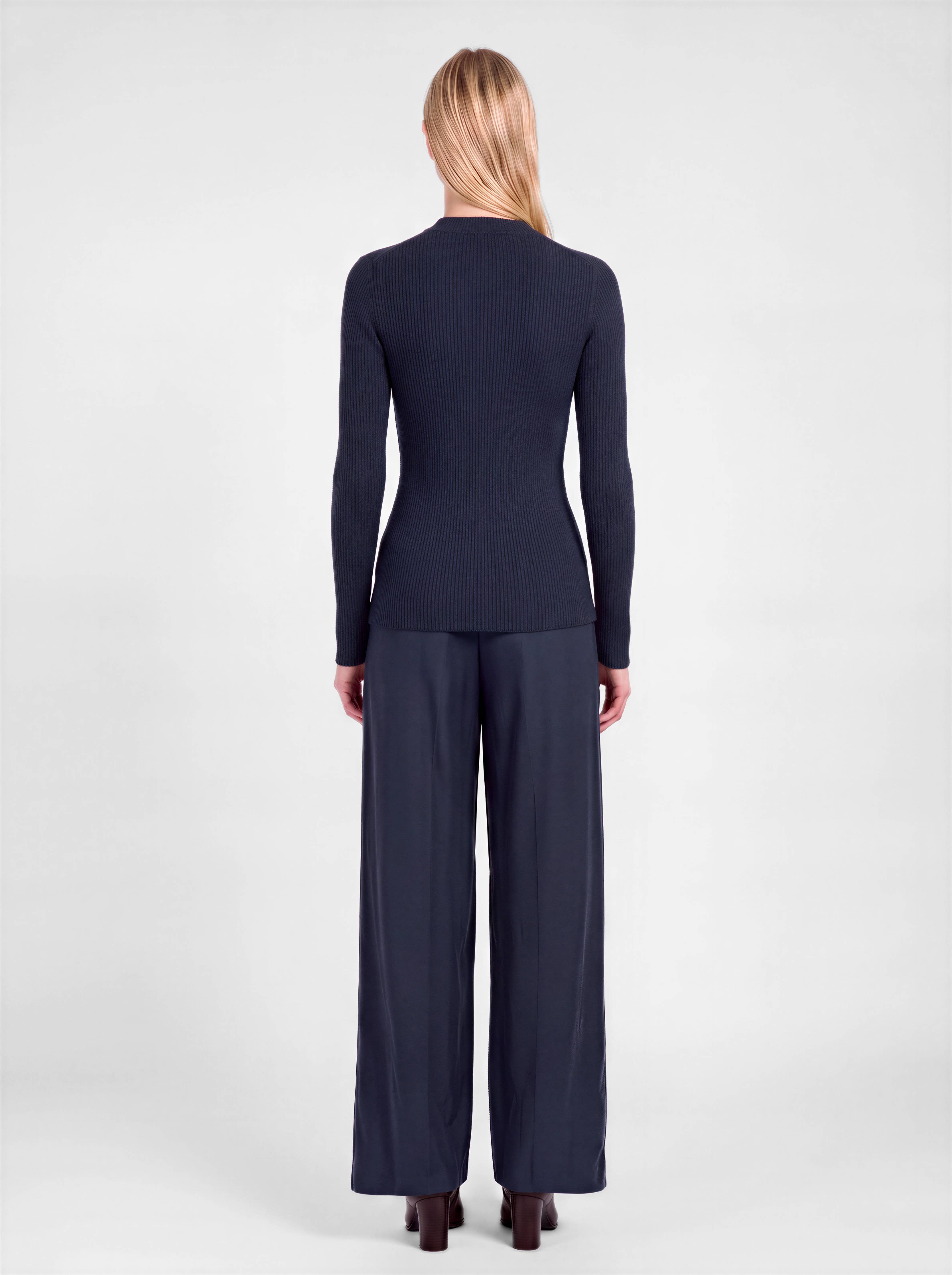 Current Air - Ribbed Knit Scallop-Neck Top