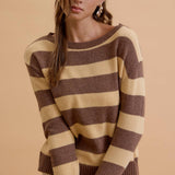Be Cool - ANGORA BLEND RELAXED FIT WIDE STRIPED SWEATER