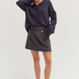 Crescent - Molly Wool Blend Skater Skirt