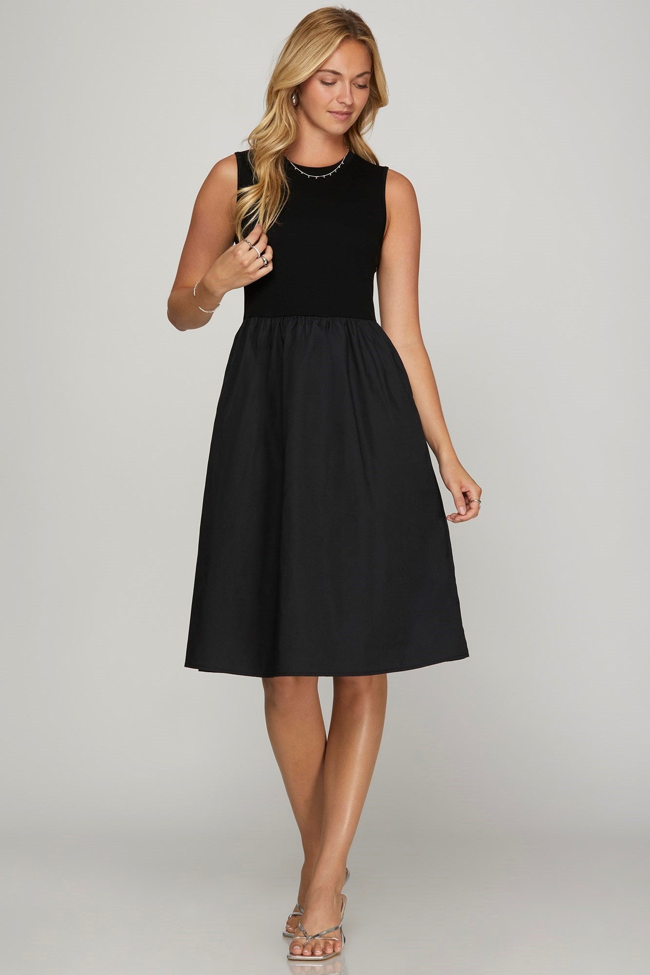 she sky black dress Bubble Sleeve Sequin Dress | She and Sky brand