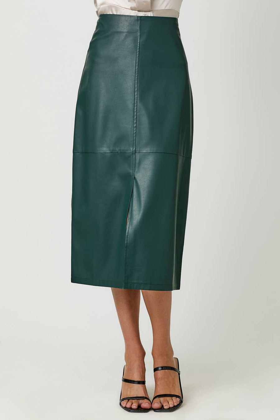 Mystree  Leather Midi Skirt