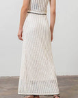 Moon River - CROCHET LADDER KNIT CONTRAST MIDI SKIRT