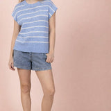 VERY J -Striped Knit Sweater Vest Top