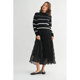 FUN2FUN - TEXTURE CHIFFON PLEATED MAXI SKIRT