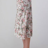 Hashttag - Floral Print Bias Skirt