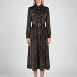 Current Air - Leopard Print Belted Shirt Dress