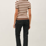 Be Cool - CLASSIC FIT STRIPED SHORT SLEEVE SWEATER TOP