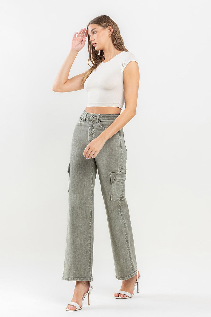 Vervet by Flying Monkey 90's Super High Rise Cargo Jeans (online only)