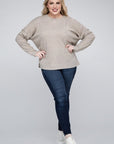 Ribbed Brushed Melange Sweater, Various Colors, Zenana