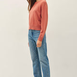 Be Cool - V-NOTCH STITCH CREW NECK SWEATER