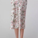 Hashttag - Floral Print Bias Skirt