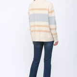 PREORDER: Color Block Stripe V-Neckline Cardigan, FATE