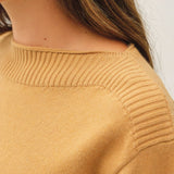 Be Cool - RIB DETAIL BOATNECK SWEATER
