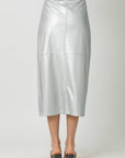 Mystree  Leather Midi Skirt