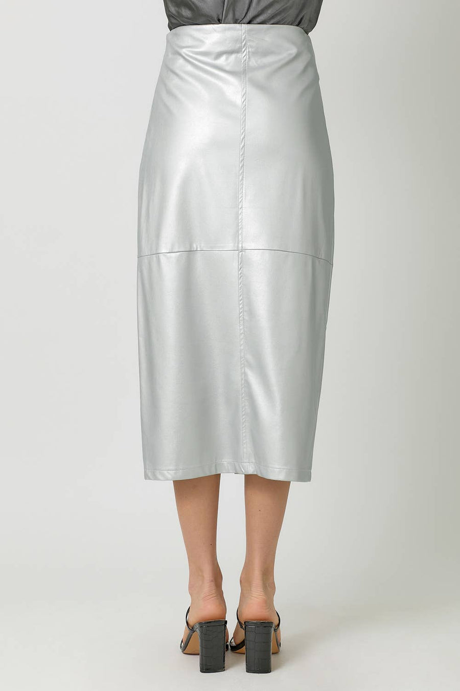 Mystree  Leather Midi Skirt