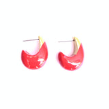 Accessory Jane - Lacquered Teadrop Earrings - Real Red
